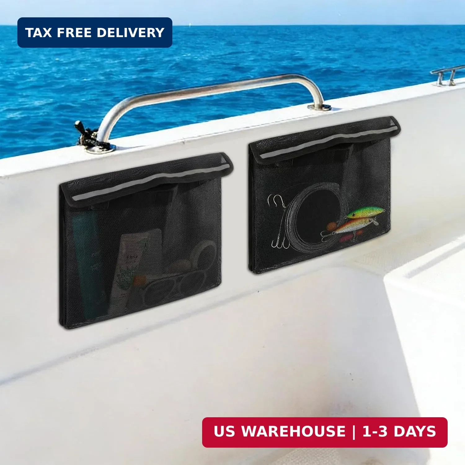 2PCS Boat 13″*9.8″ Storage Mesh Bag,Marine Organizer for Tools & Boats Accessori