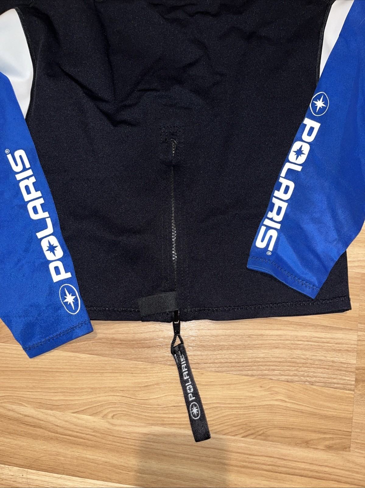 Polaris Pure Wetsuit Shirt N Neoprene Black Blue White Jet Ski Water Sports VTG