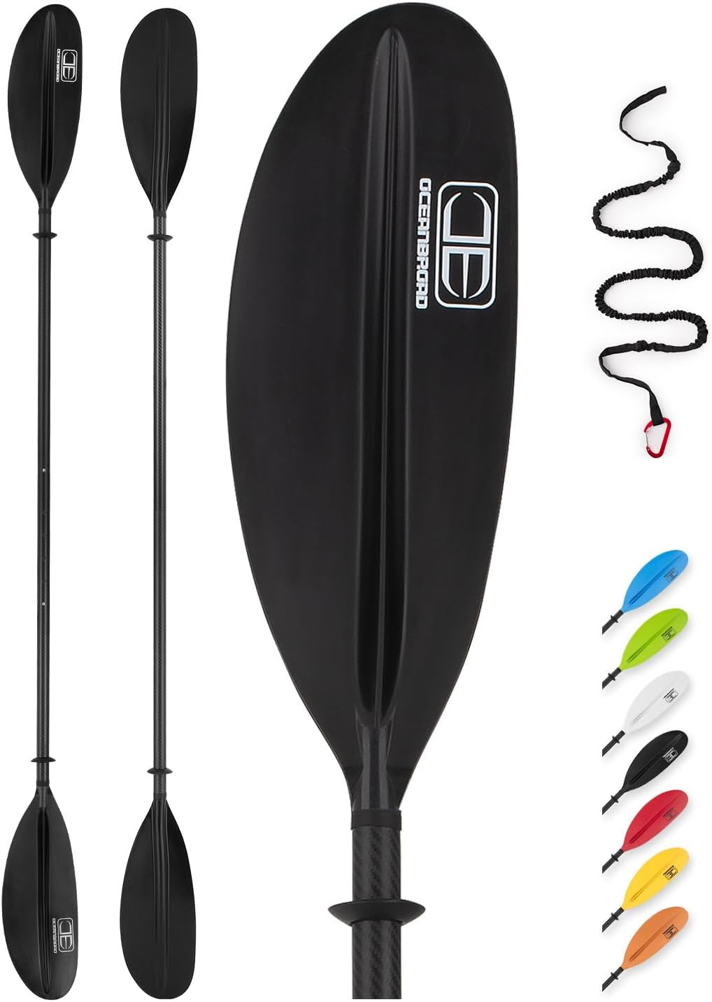 Adjustable Carbon Fiber Kayak Paddle 86In/220Cm to 94In/240Cm Kayaking Oar for A