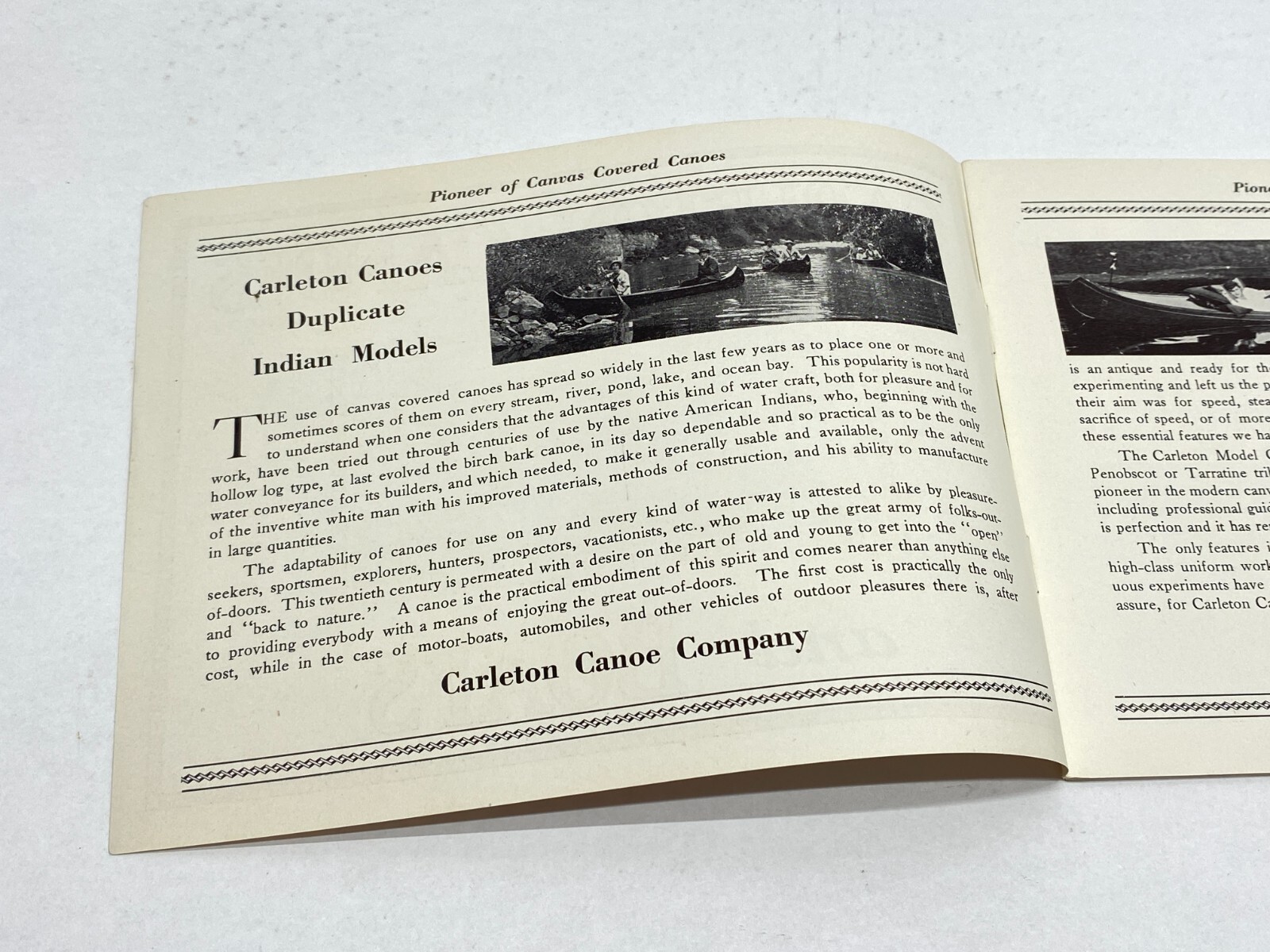 1930 Carleton Canoe Catalog / Booklet w Graphic Cover Old Town MAINE ME Paddles