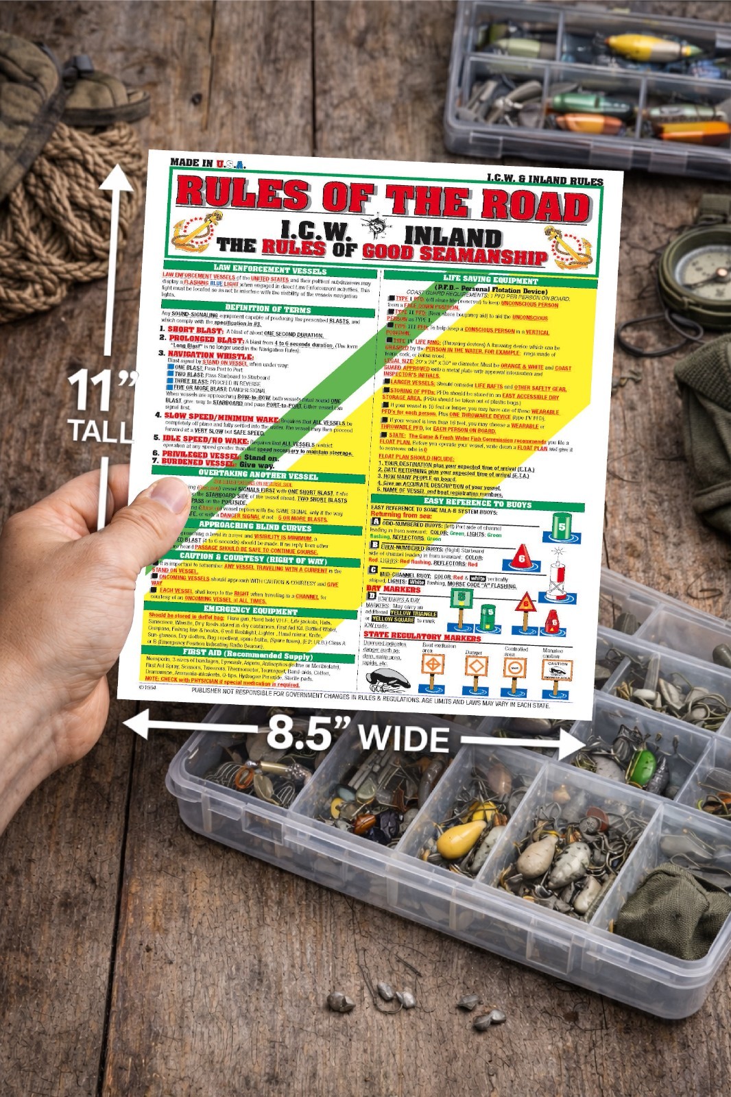 Nautical Navigation Rules #2- Waterproof Quick Reference Guide