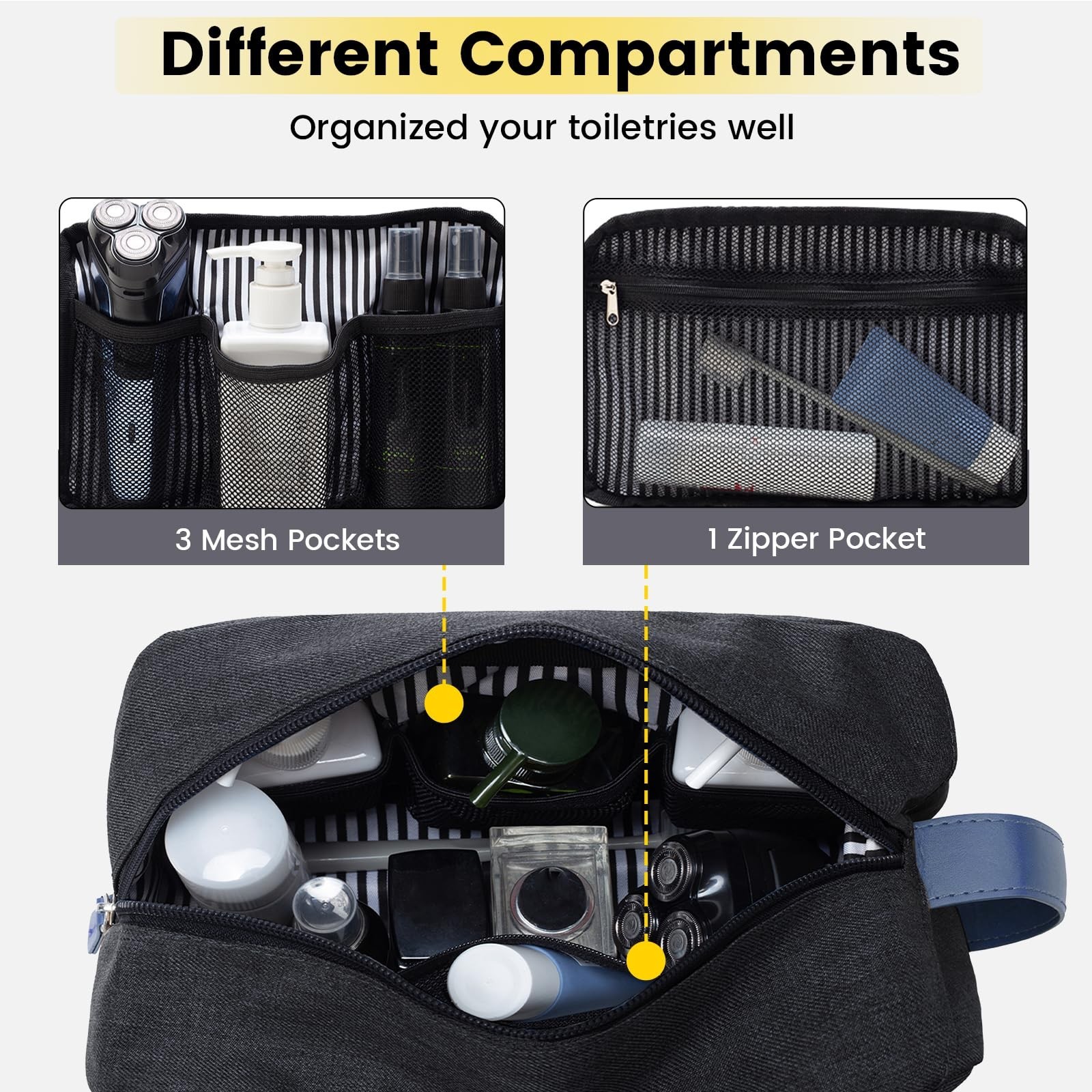 Vorspack Toiletry Bag for Men – Water Resistant Travel Bag for Toiletries, Li…