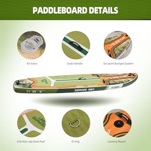 11 ft Inflatable Stand Up Paddle Board with Accessories, Extra Wide Paddle