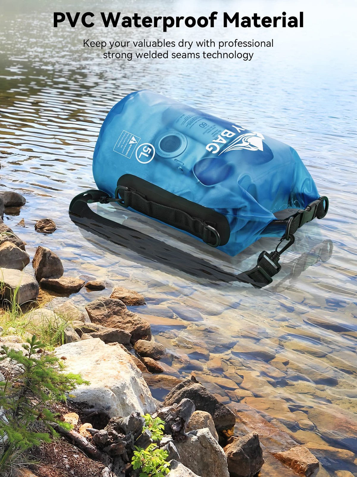 Dry Bag Waterproof for Men, Roll Top Lightweight Dry Storage Bag Backpack wit…