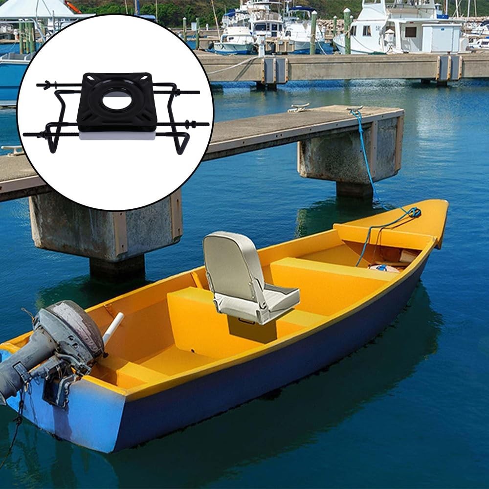 Clamp-On Boat Seat Mount with Swivel Heavy Duty Base for Jon Boats Aluminum