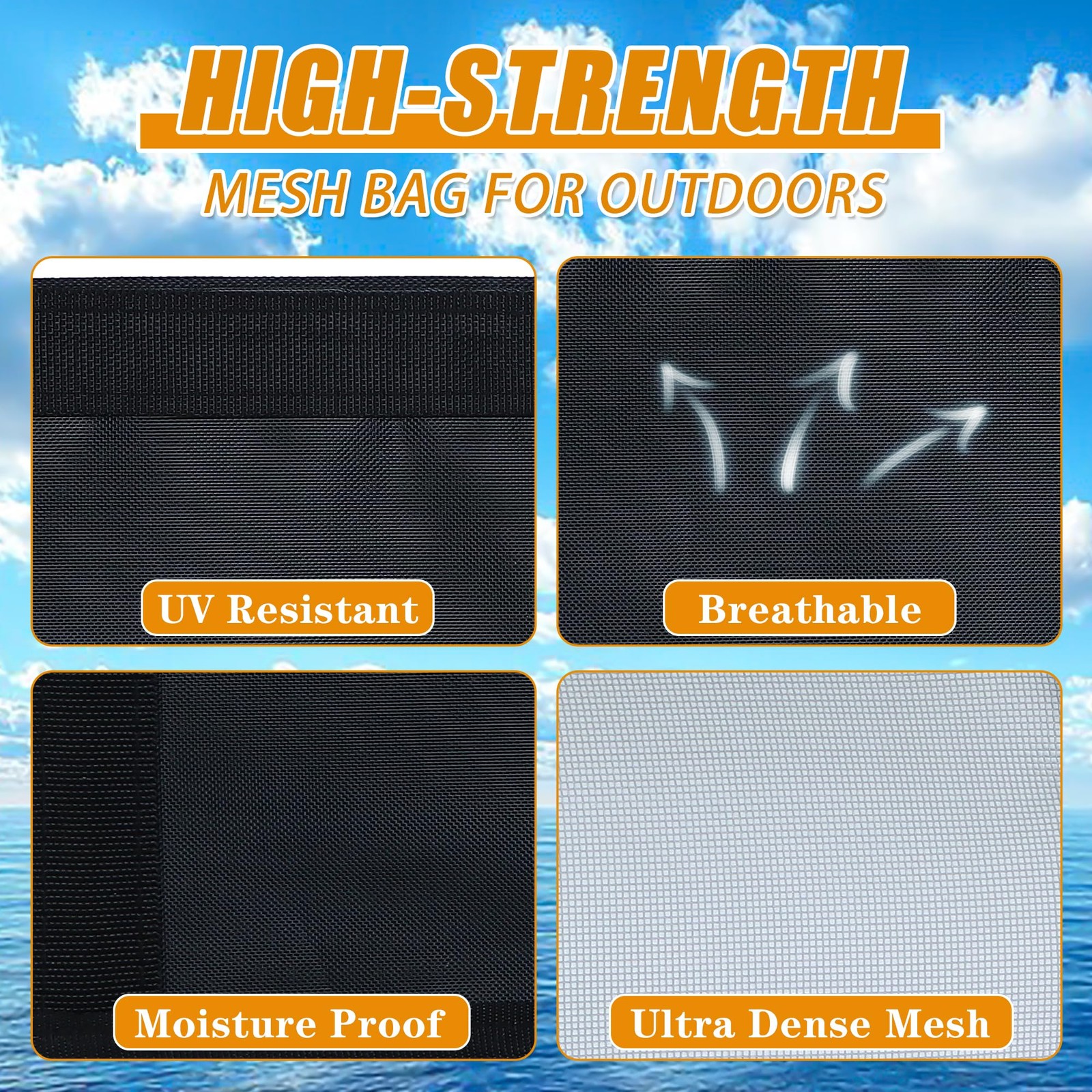 15.6×7.9 Inch Boat Storage Mesh Bag Cup Holder Marine Caddy Organizer 2 PCS