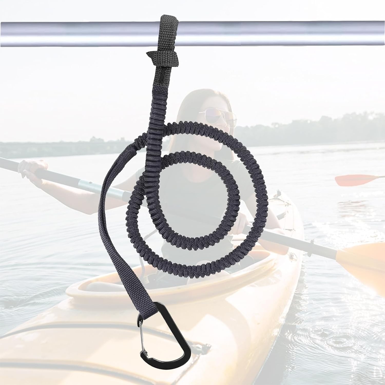 Kayak Paddle Leash Stretchable 3-7 ft Lanyard for SUP