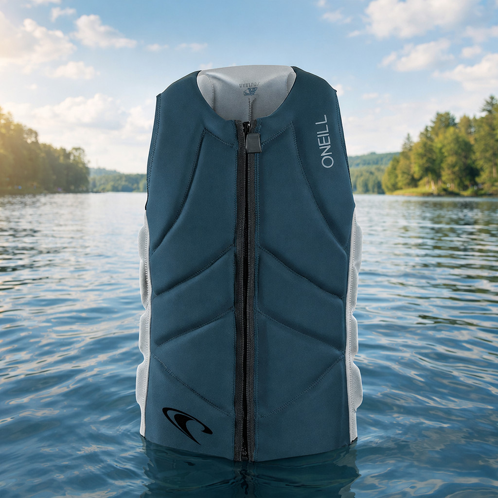 O’Neill Slasher Comp FZ Vest XL Cadet Blue Cool Gray Wakeboard Impact