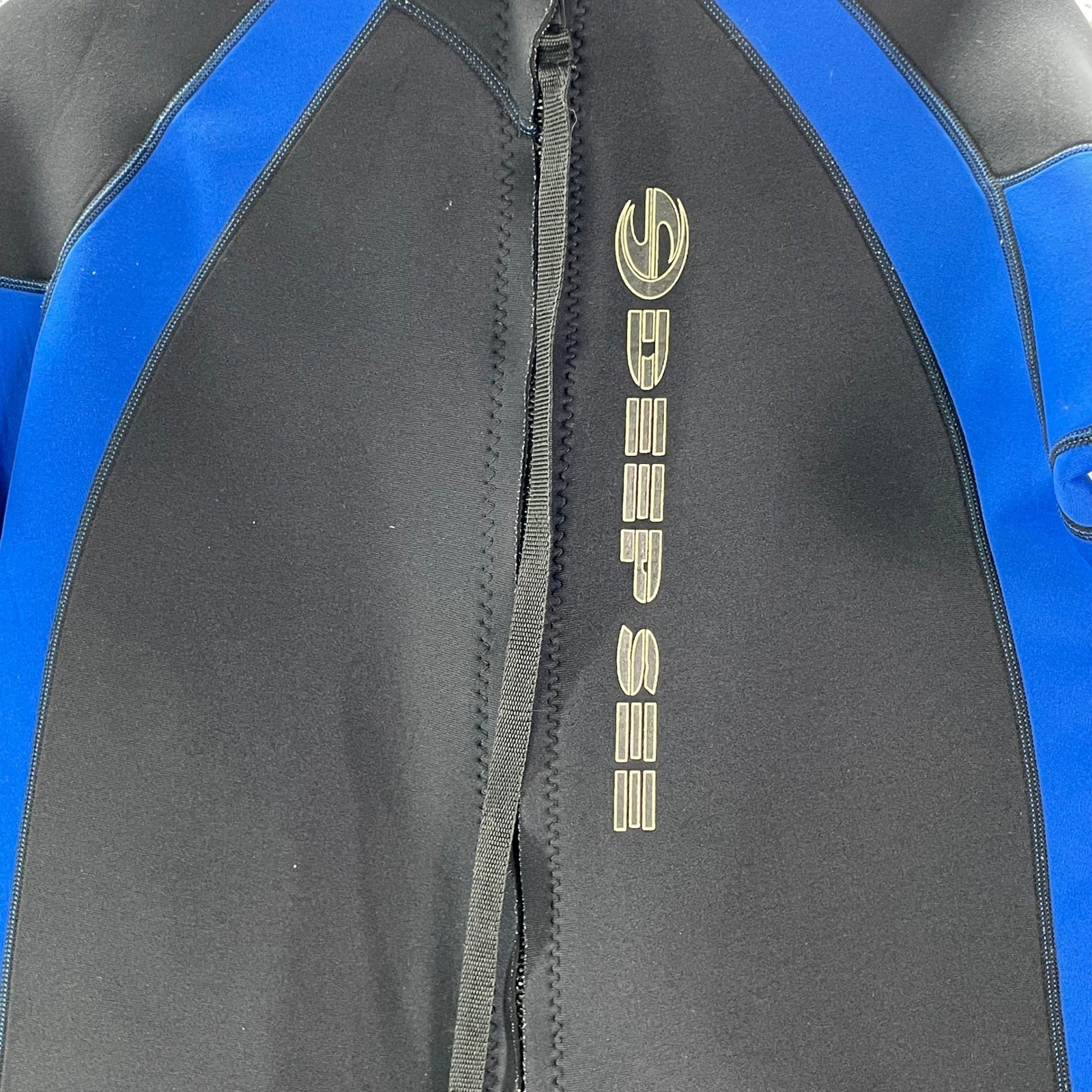 Deep See Wetsuit Mens XL Black Blue Full Body Scuba Diving Sport Surfing Snorkel