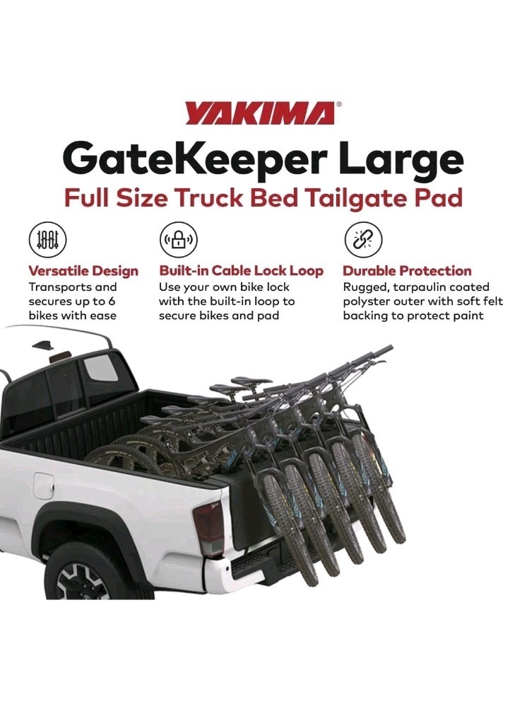 Yakima Gatekeeper Truck Tailgate Bike Pad, Black Large