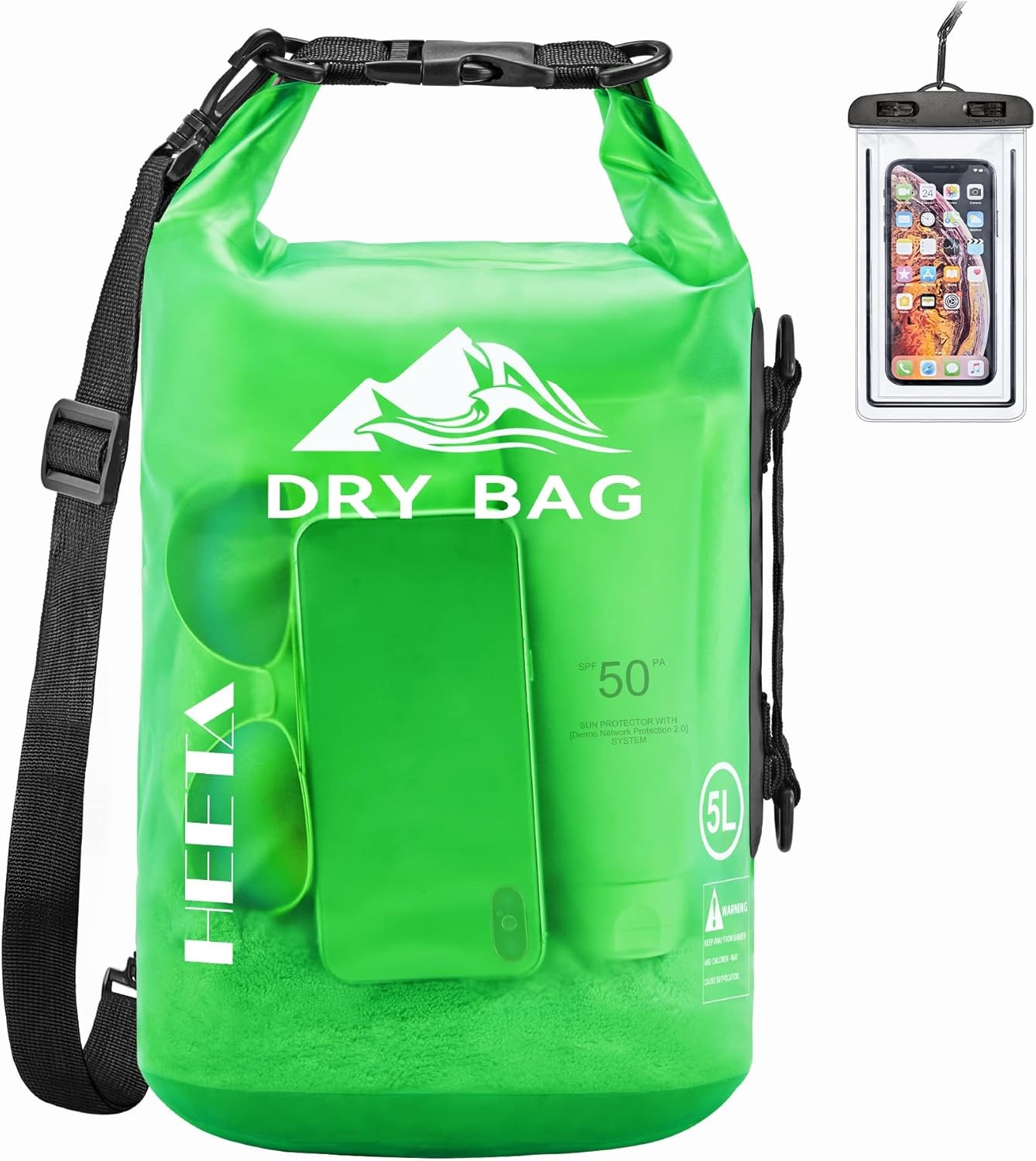 Waterproof Dry Bag Clear Roll Top Floating Beach Kayak Backpack With Phone Case