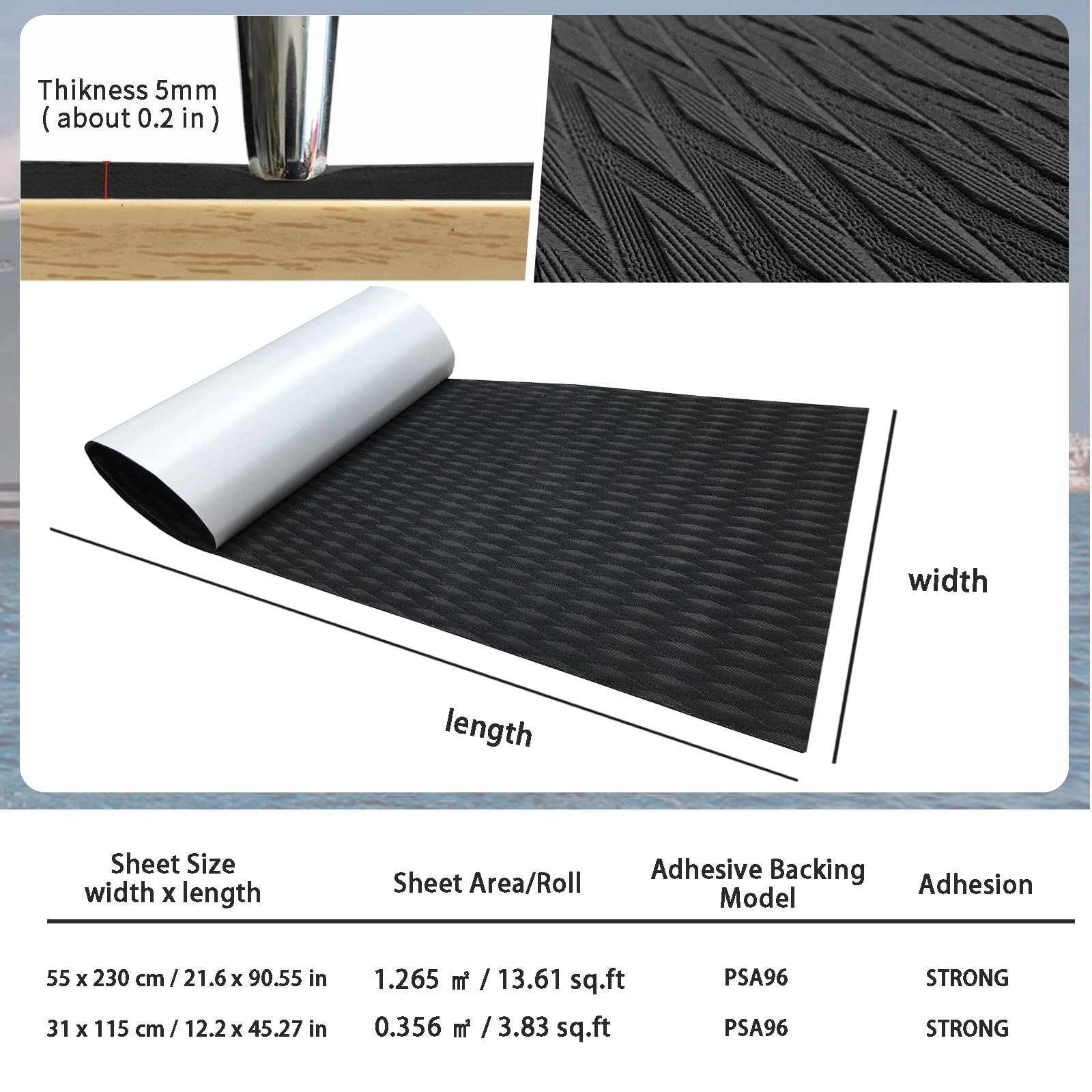 Kxkzren Eva Foam Boat Flooring Self-Adhesive Non-Slip Traction Mat For Bass