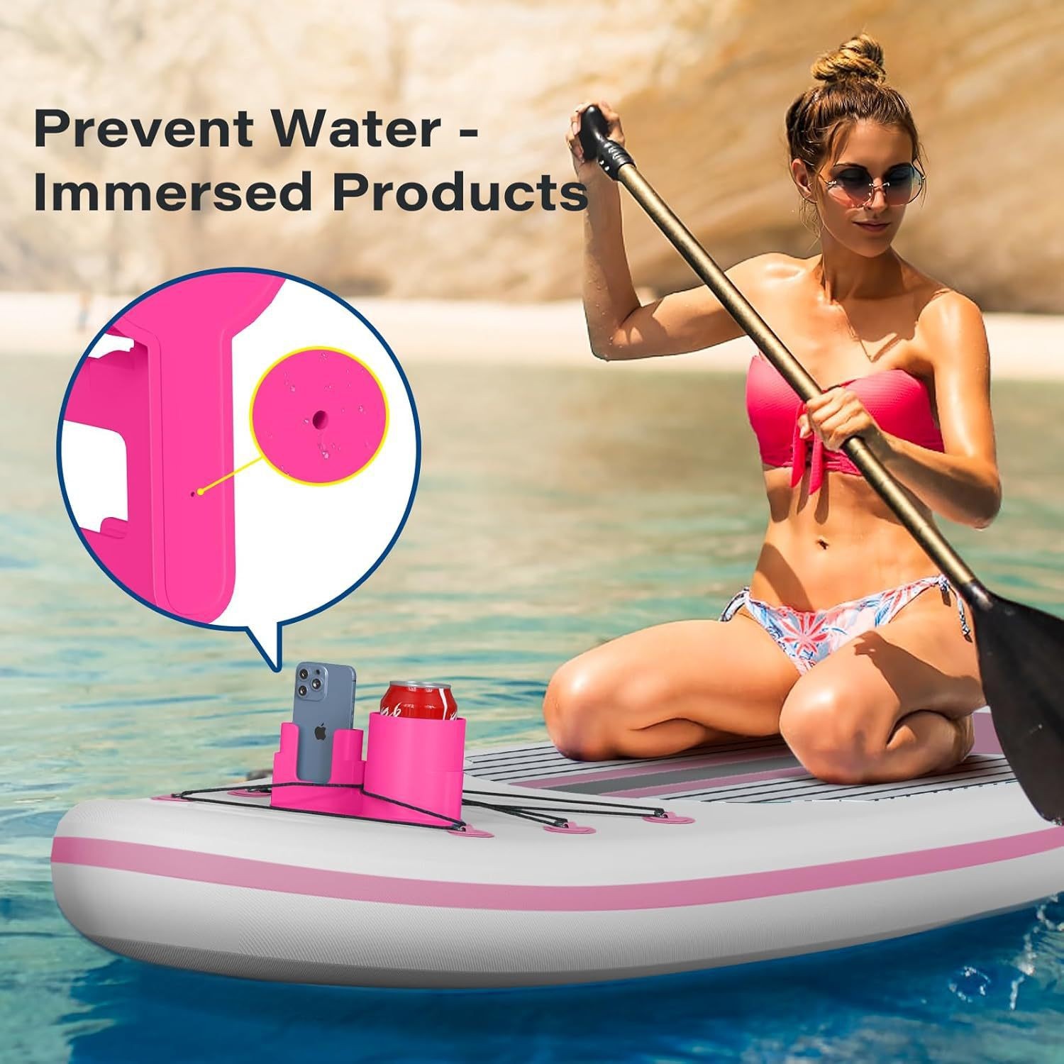 2 in 1 Paddle Board Cup Holder Accessories For Phones,Drink Bottle,Fishing Tools