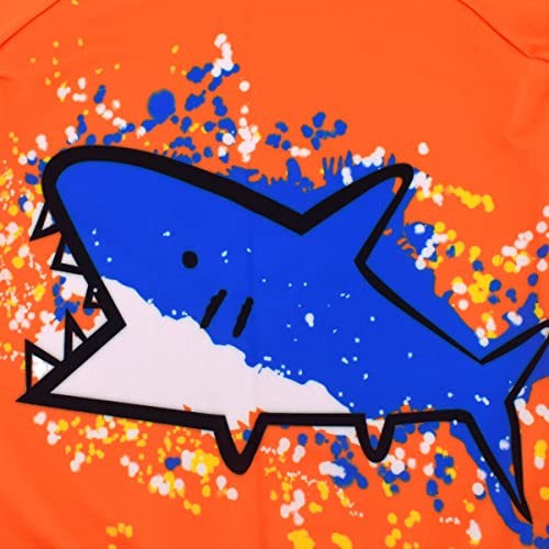 Boys UPF 50+ Long Sleeve Rash Guard and Swim Trunks Outfit Set 4-5T Shark a