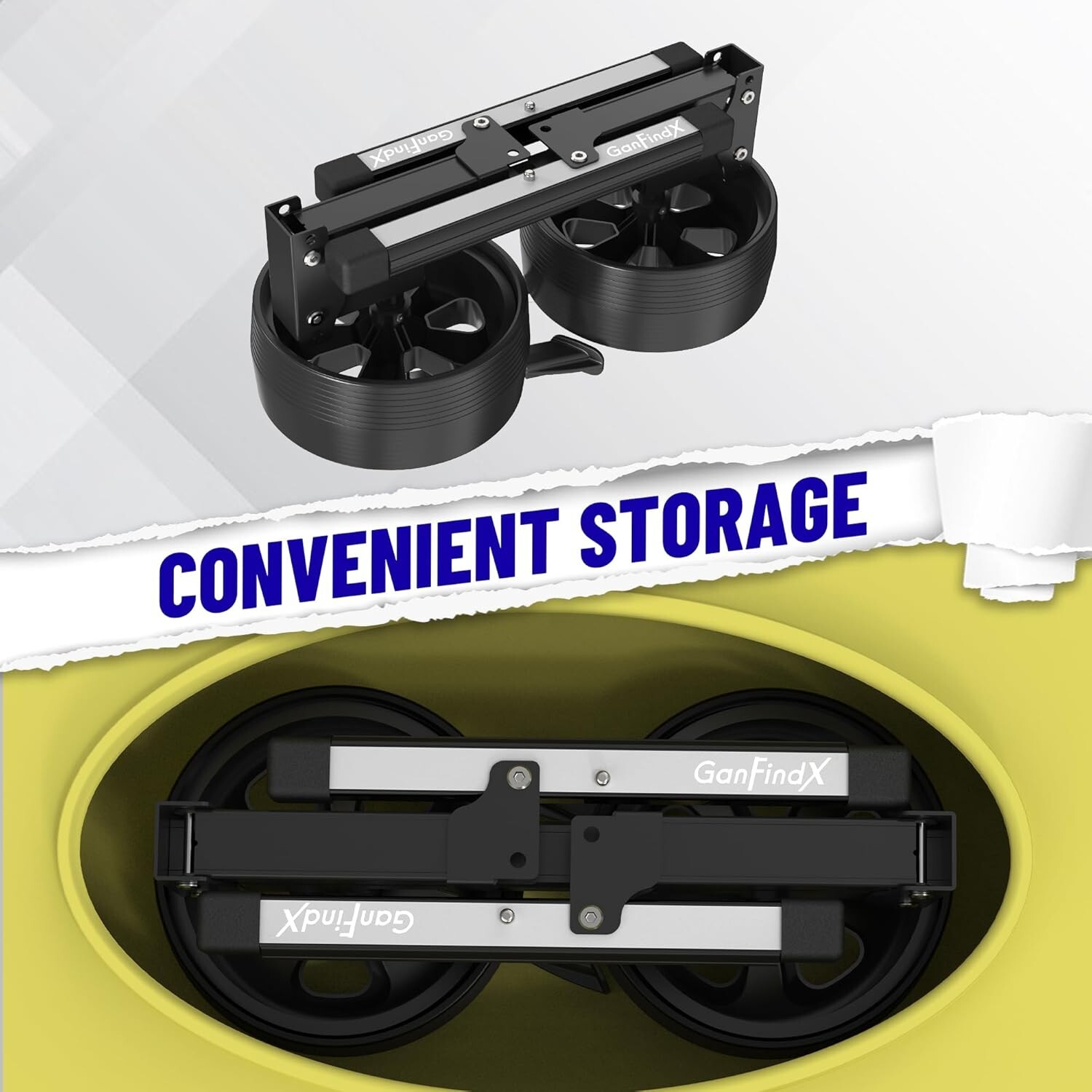 Upgraded Foldable & Aluminium Kayak Cart Dolly Equipped with Elastic Straps