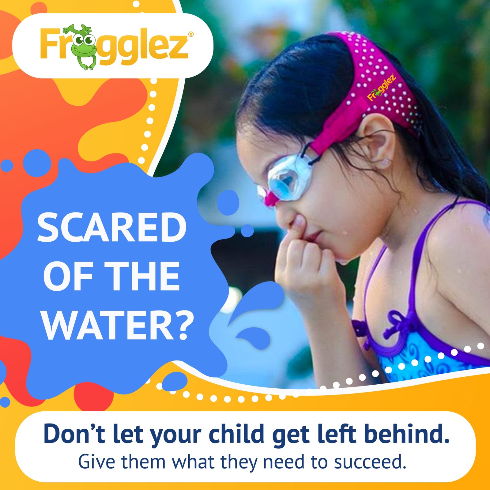 Frogglez Anti-Fog Swimming Goggles for Kids under 10 (Ages 3-10) Recommended by
