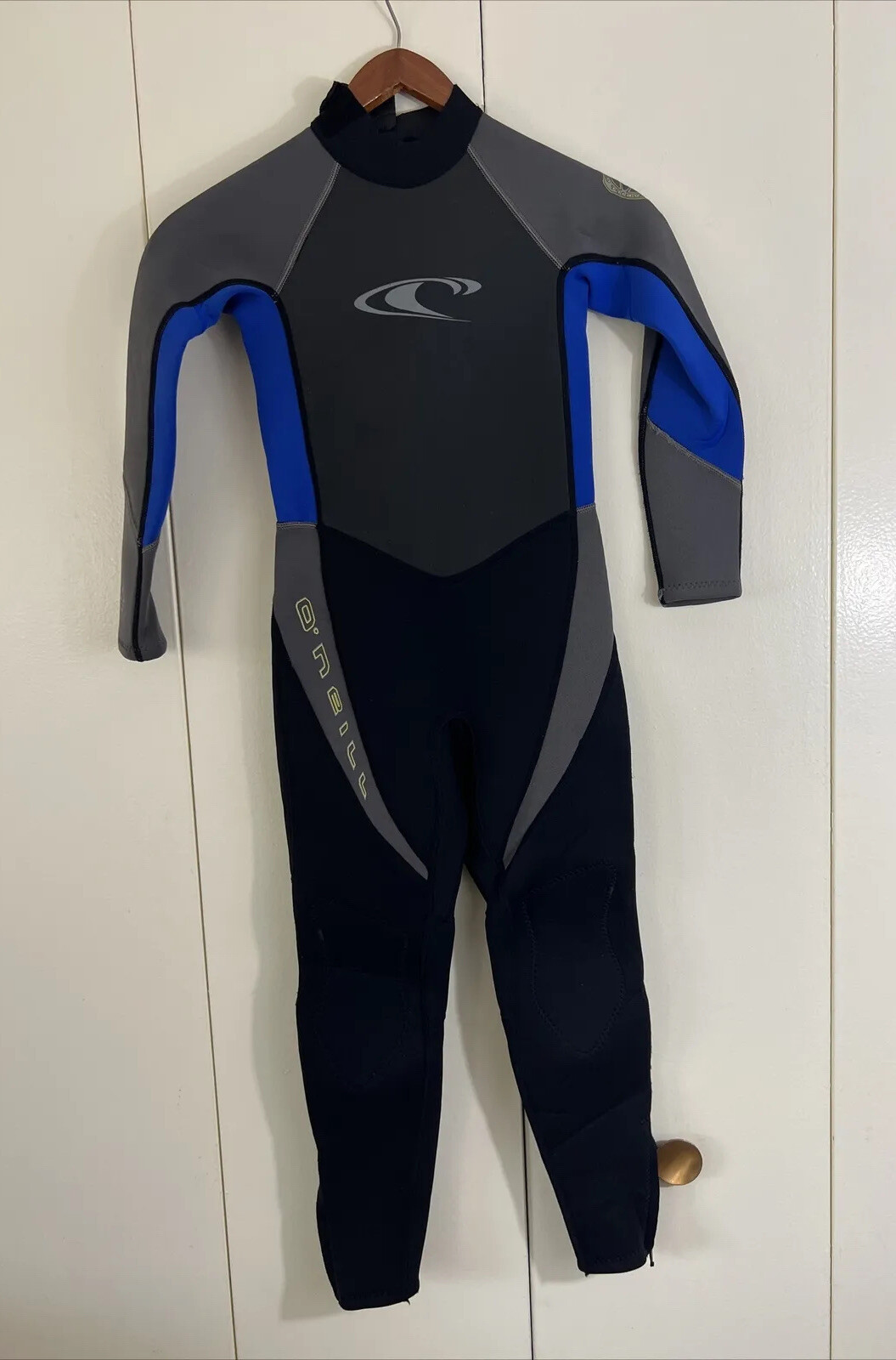 O’NEILL Hamer Full Body Wet Suit Back Zip Womens Size 8 Black Gray & Blue