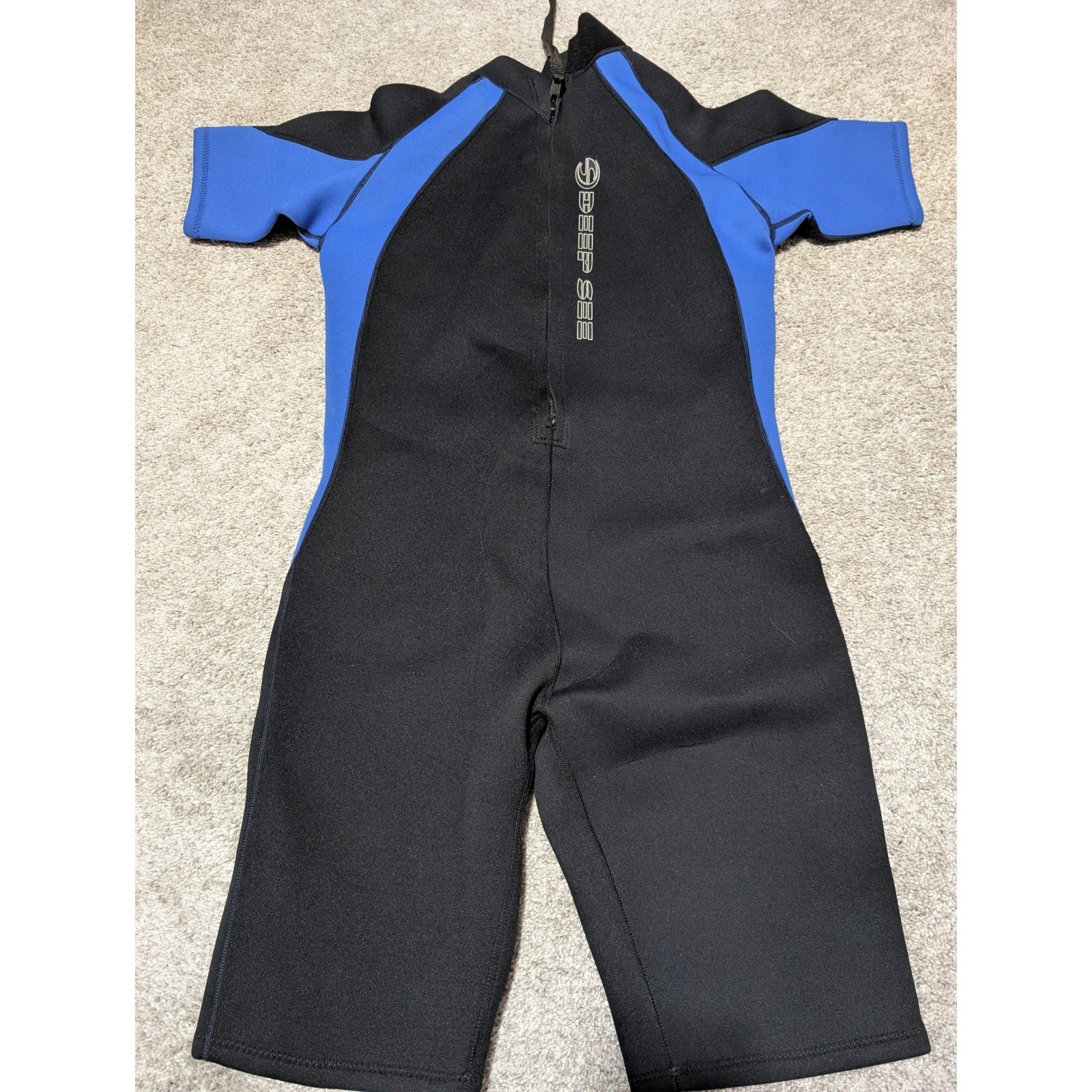 Deep See Wetsuit Mens XXL Black Blue Shorty Springsuit Neoprene Scuba Snorkeling