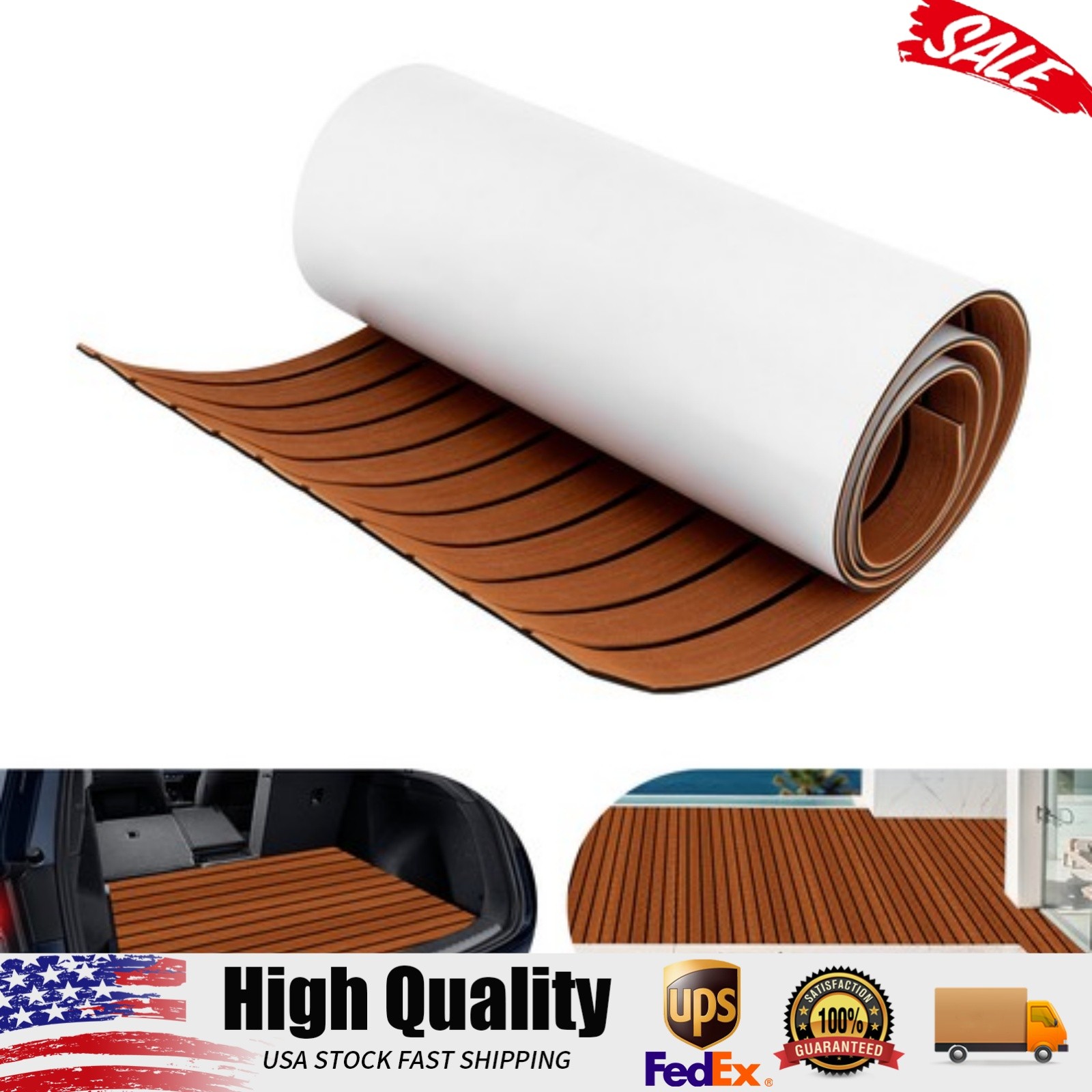 EVA Foam Faux Teak Decking Sheet Sea Deck Yacht Mat 95″ Marine Boat Flooring Mat