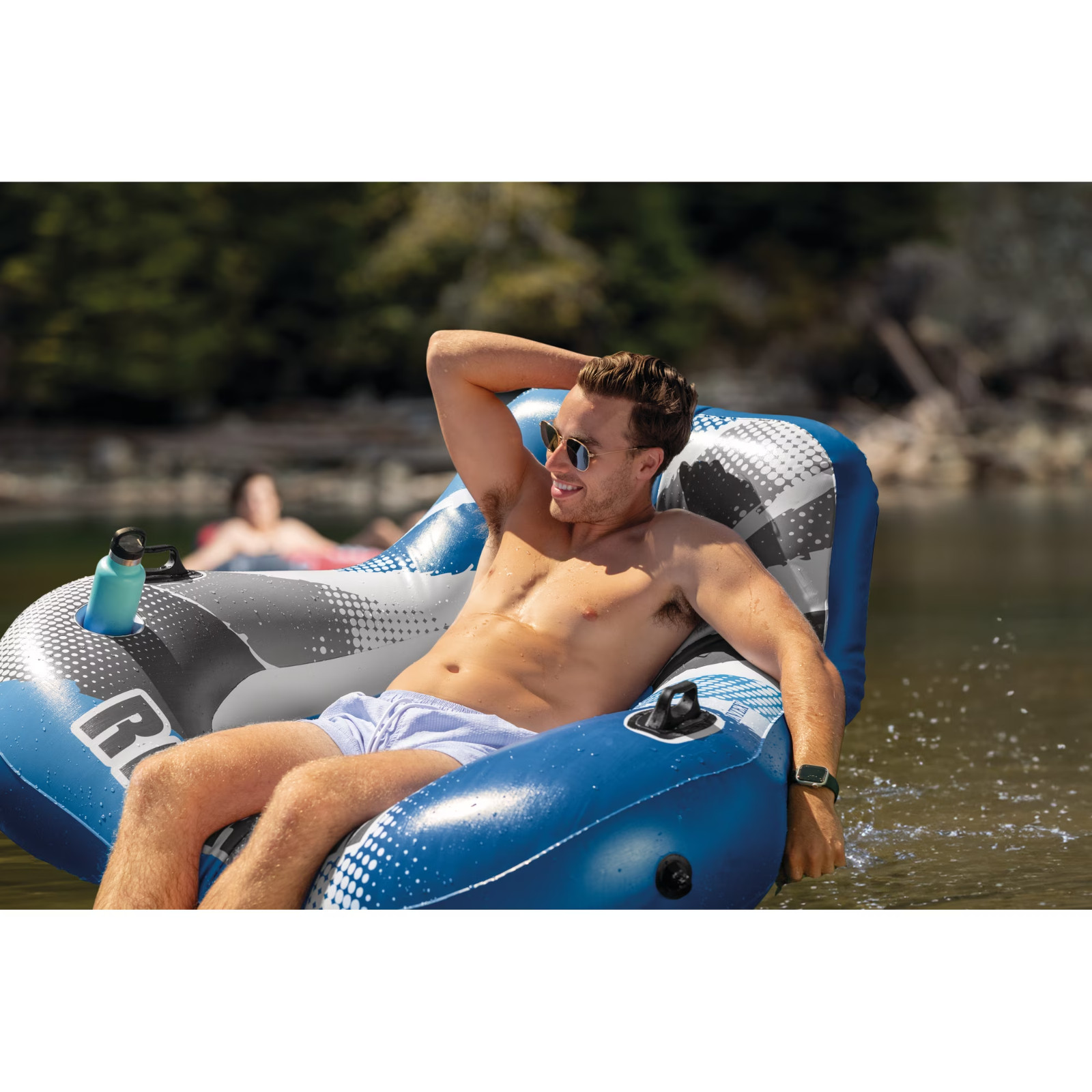 Intex River Run I Wedge Inflatable Lake River Tube, Floating Water Lounge