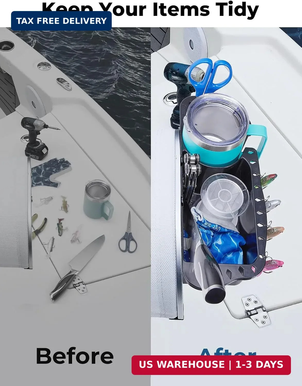 KEMIMOTO Boat Cup Holder Caddy Organizer, Marine Cup Holder Universal Fit for Ba