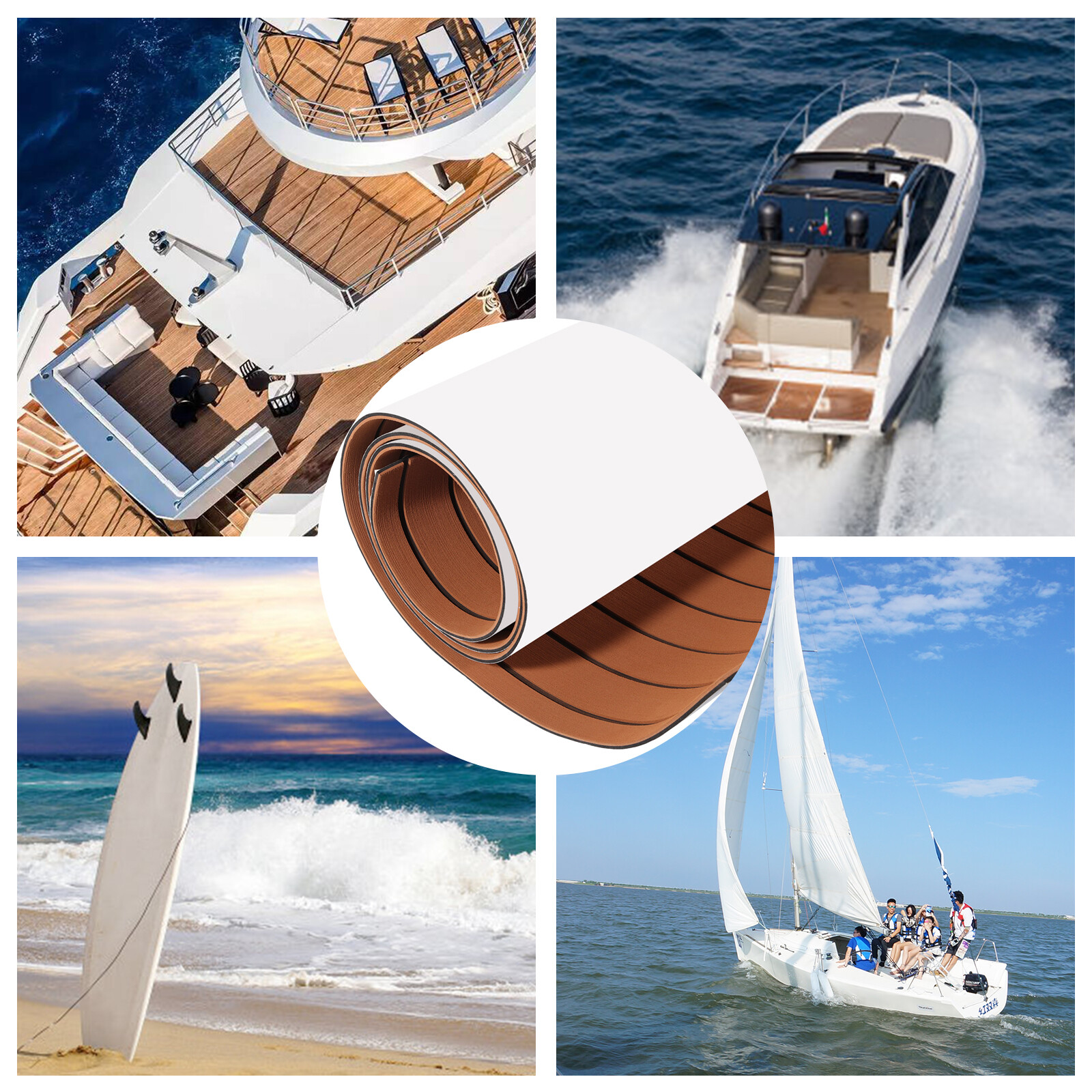 94.5″ X 35.4″ EVA Foam Boat Decking Sheet Mat Faux Teak Marine Yacht Flooring