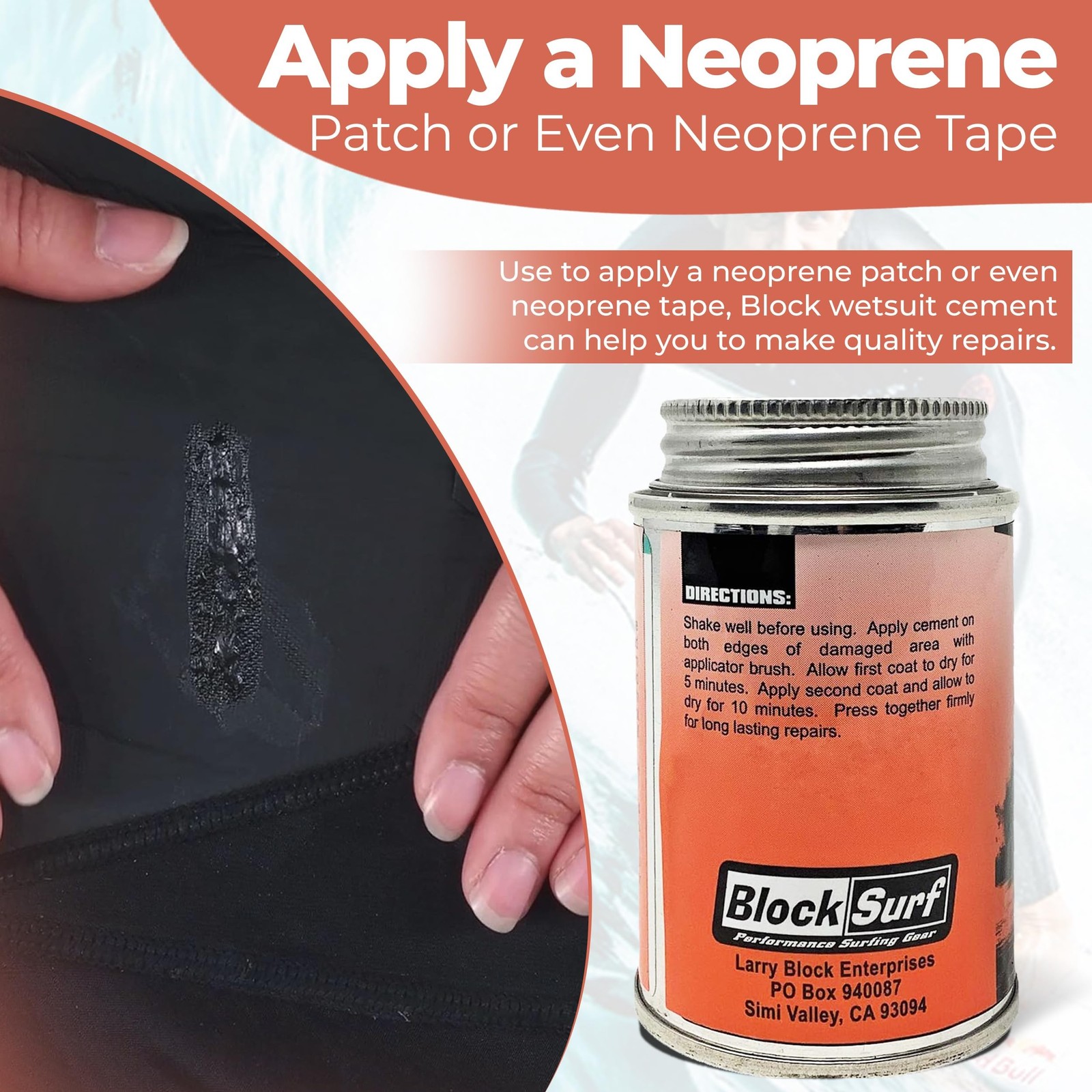 BLOCKSURF Neoprene Cement 4 fl oz | Wetsuit Repair Adhesive | Strong, Flexibl…