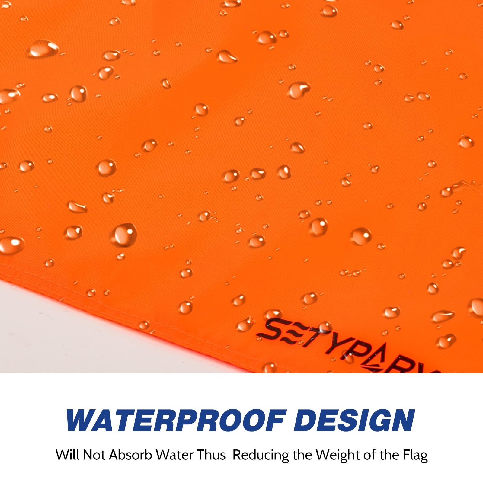 SETYPARY 48 Inch Orange Boat Flag with 3 Section Pole,