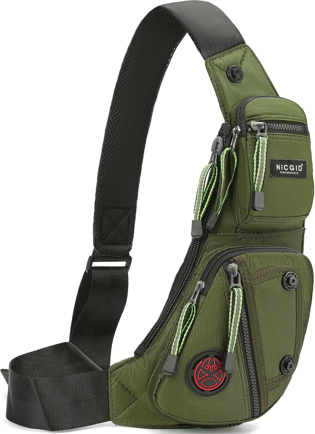 NICGID Sling Bag Chest Shoulder Backpack Crossbody Bags Casual Army Green