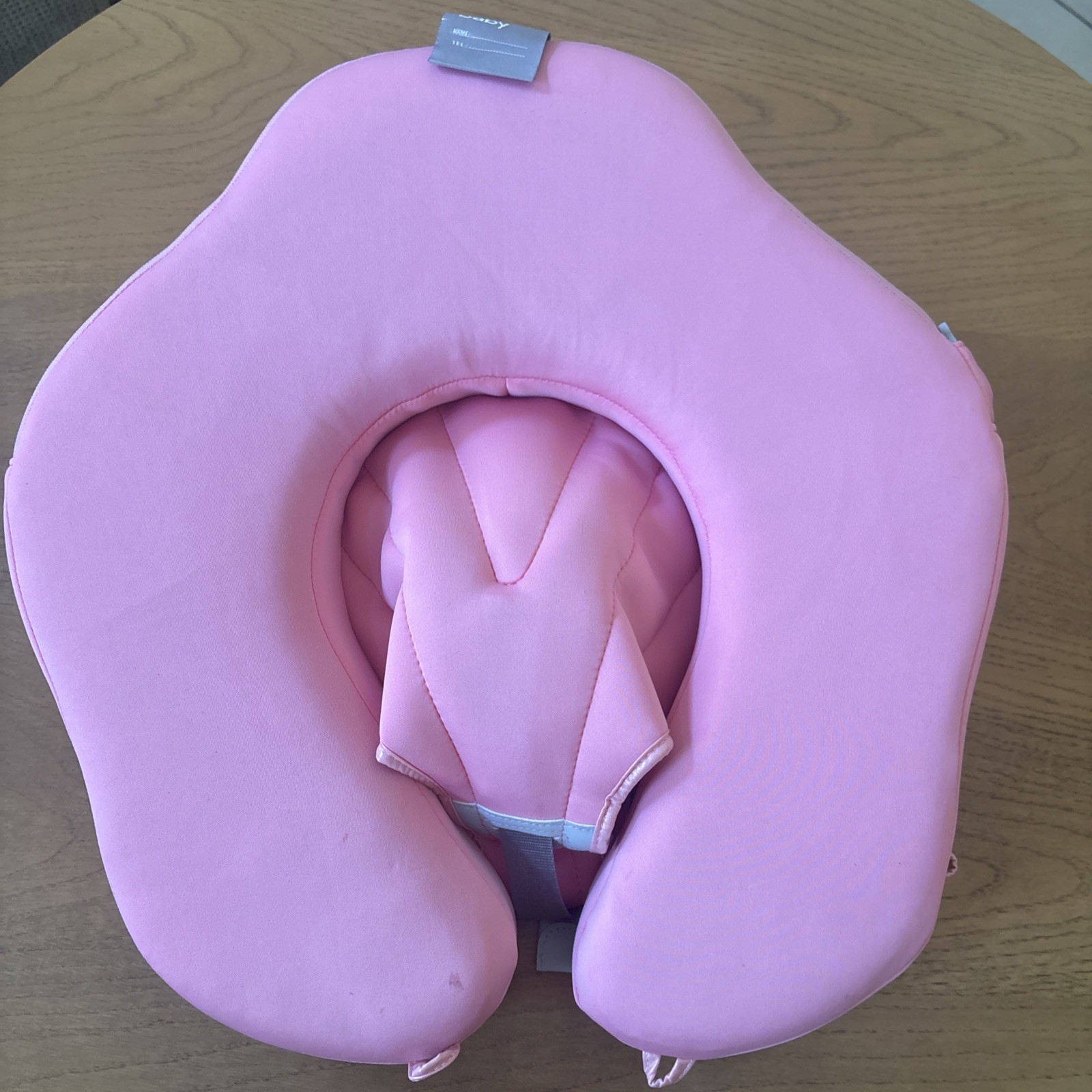 MAMBOBABY Air-Free Float Baby Swimming Ring, Pink w/ Safety Harness
