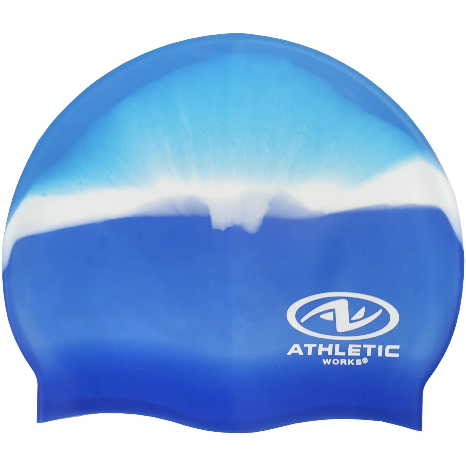 ATHLETIC WORKS Junior / Youth Swim Cap 100% Silicone Latex Free – Ice Blue