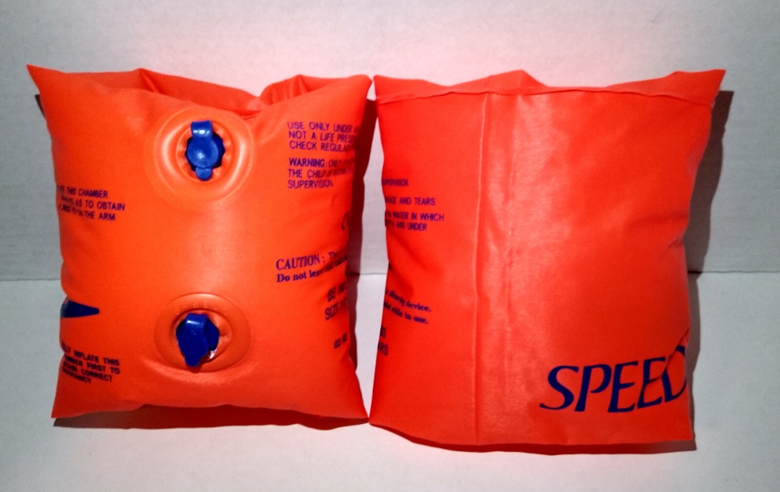 Speedo ORANGE Inflatable Arm Bands Kids Swim Floaties Wings Authentic age 2 – 12