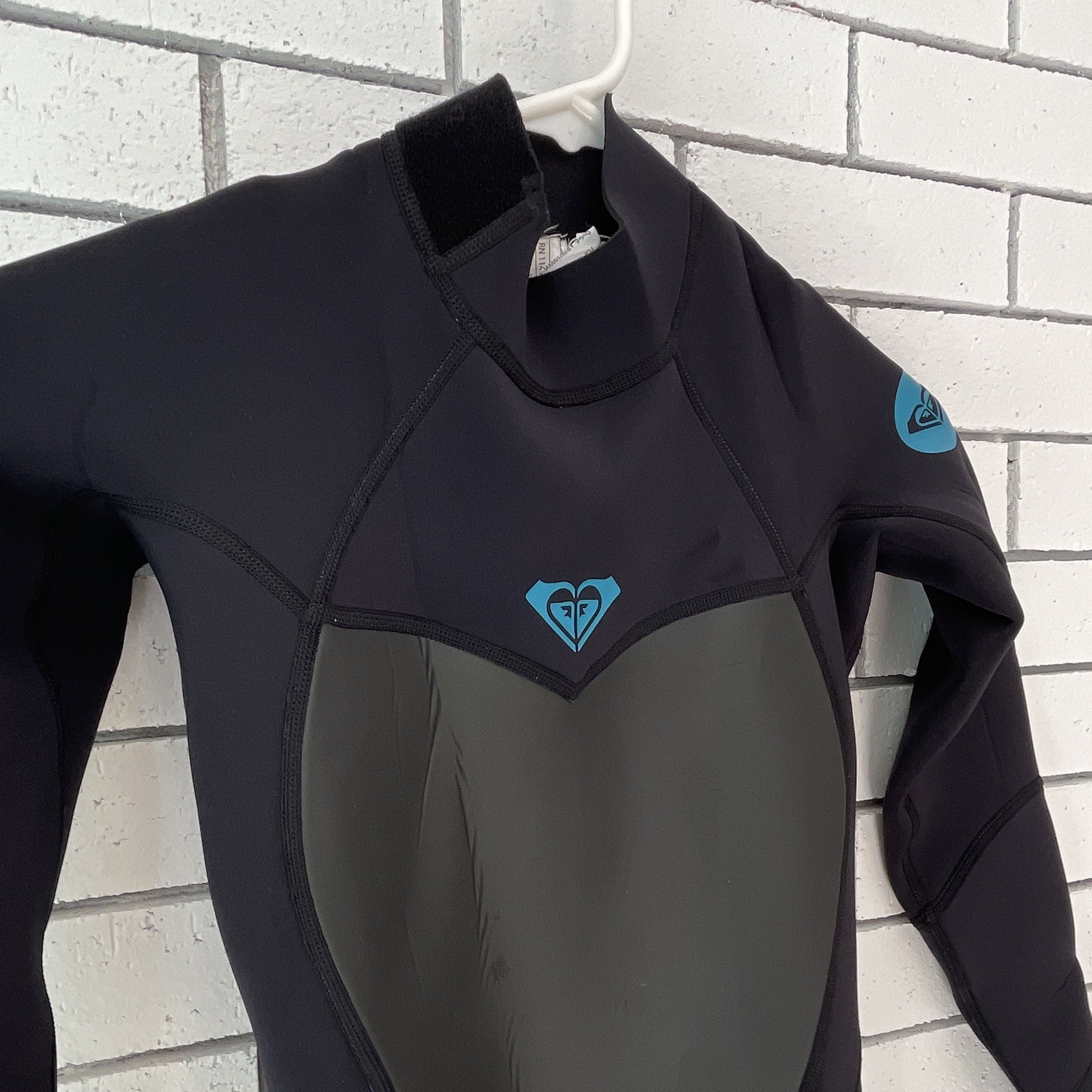 ROXY Women’s Full Wetsuit Black/Gray Size 4 Back Zip Long Sleeve