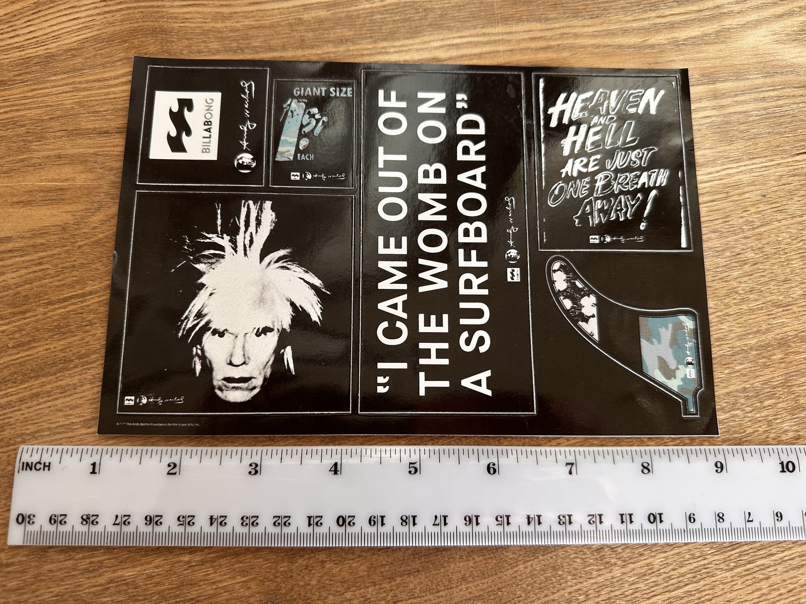 Andy Warhol 80’s Vintage Surfboard STICKER SET Billabong I came out of the womb