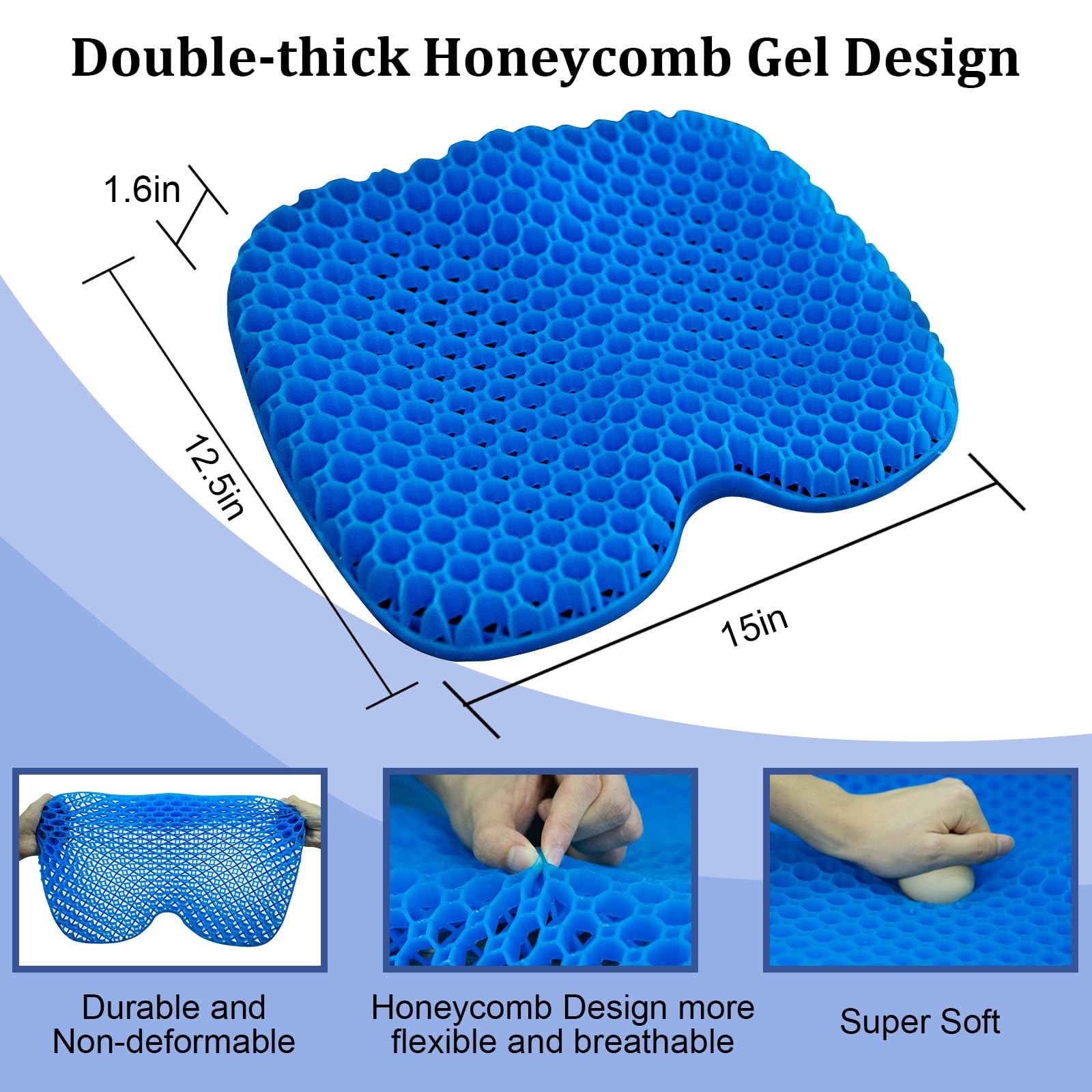 AntiSlip Kayak Seat Cushion Waterproof Thicken Gel Boat Kayak Canoe Rowing S…