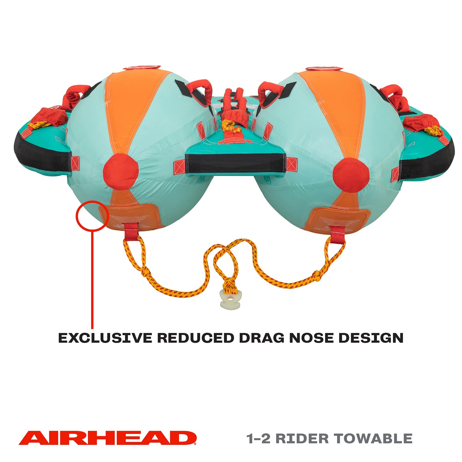 AIRHEAD Grandstand-2 Towable Inflatable Tube for Boating Water Sports 1-2 Rider