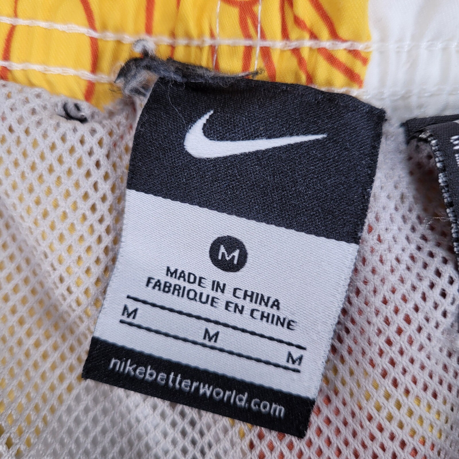 Nike Y2K Floral Swim Trunks Hawaiian Yellow Orange White Mens Medium M