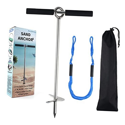 Sand Anchor for Boat, Beach Anchor Boat Sand 18inch Chromium-Plated Steel