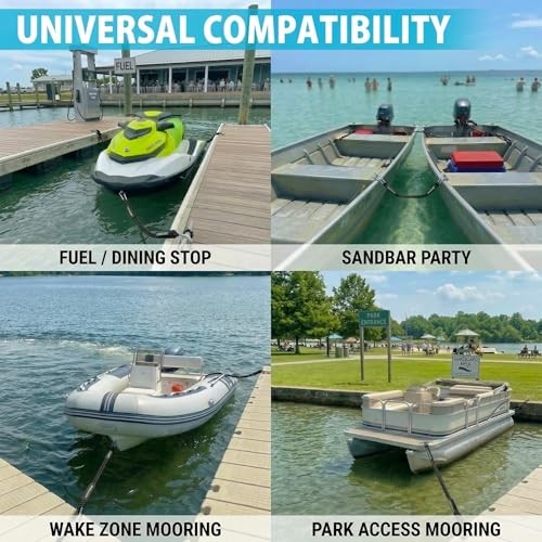 Bungee Dock Lines – Jet Ski Rope with Double 316 Stainless Steel 4-5.5ft Black