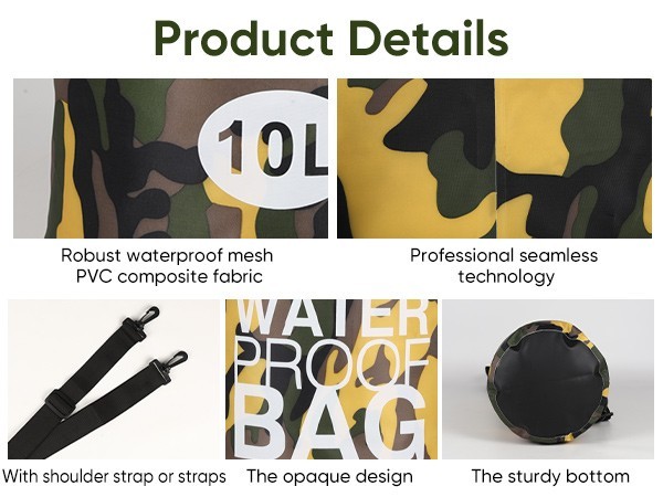 Waterproof Dry Bag 5-30L Roll Top Dry Storage Bag for Boating Camping Fishing