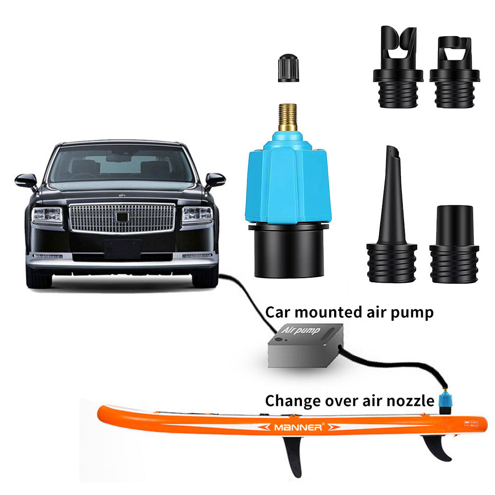 4 Nozzle SUP Pump Adapter for Inflatable Boat Air Valve Adaptor Hose Connector
