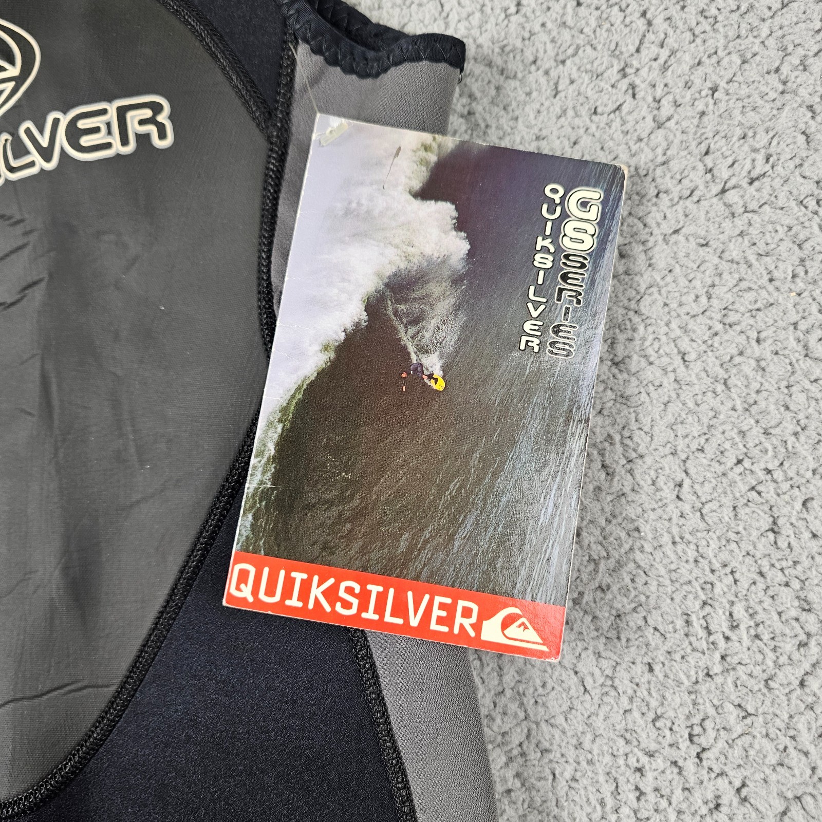 Quicksilver Wetsuit Youth XS Black Gray GS210 Back Zip Sleeveless Shorts NWT
