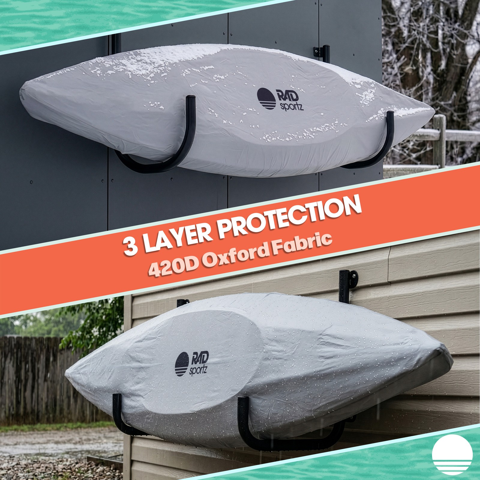 RAD Sportz Kayak Cover for 10.8 to 12ft Canoe, Paddle Board, SUP or Boat