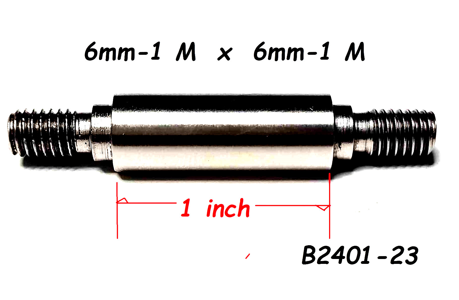 B2401-23 Adapter 6 mm – 1 Male x 6 mm-1 Male, Speargun Tip, 3/8″