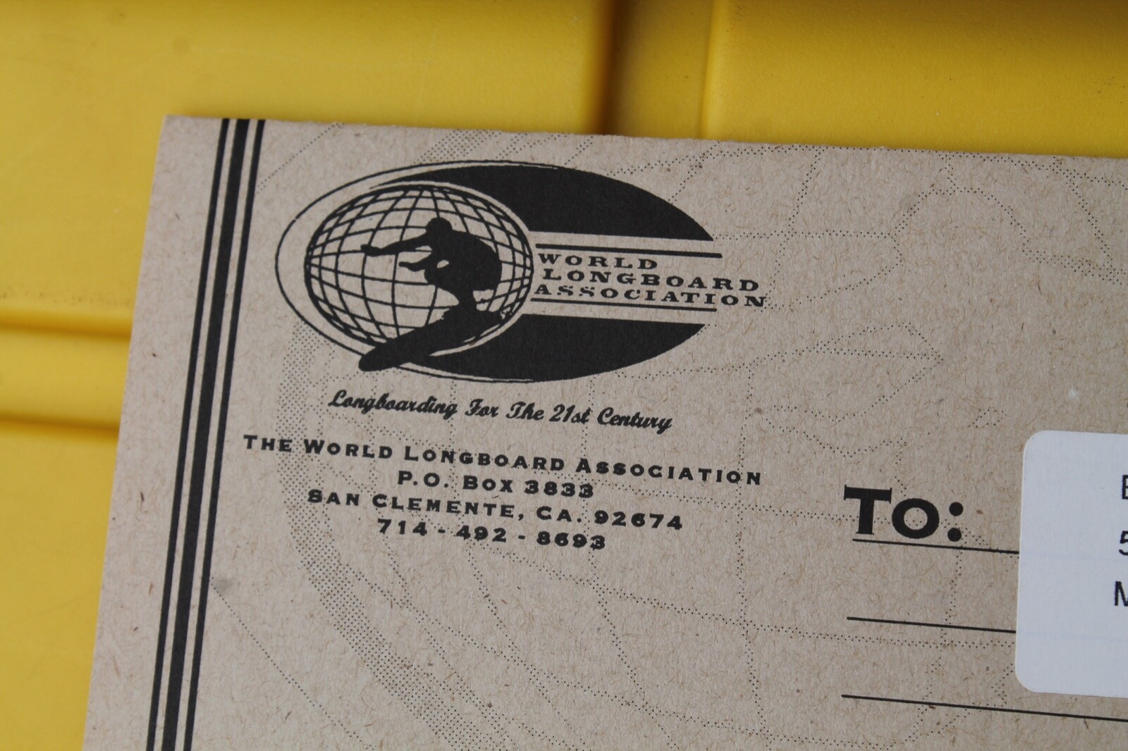 World Longboard Association WLA Vintage 1995 Surfing Original Application Form