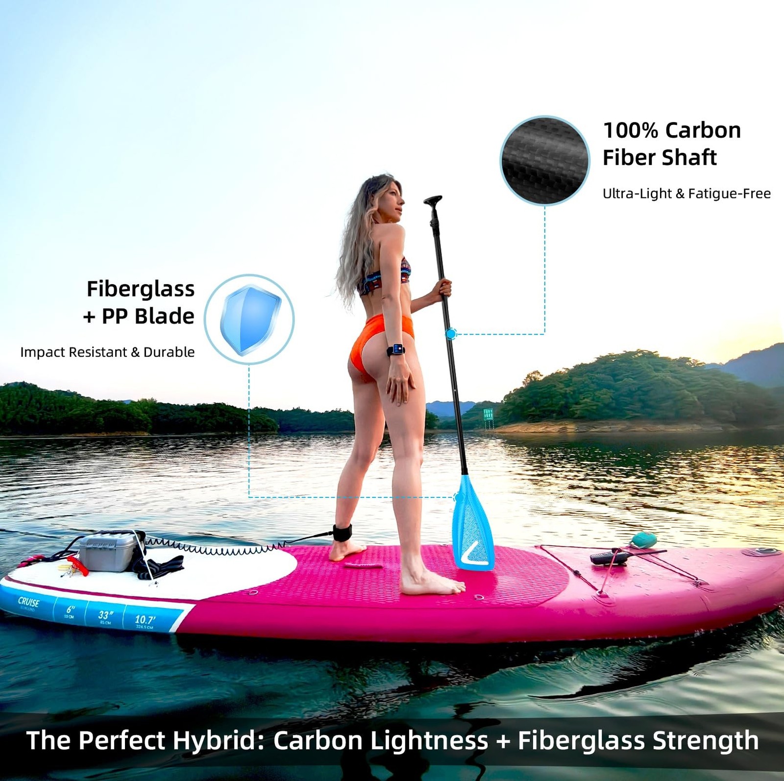 LEDONNE Carbon SUP Paddles 3 Piece Adjustable Stand Up Paddle Board Paddles L…