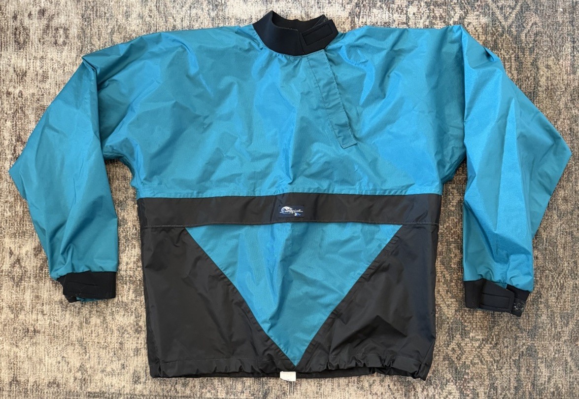 VTG 80s Stohlquist Water Ware Kayak Jacket Nylon Dry Top SZ L USA Made Colorado