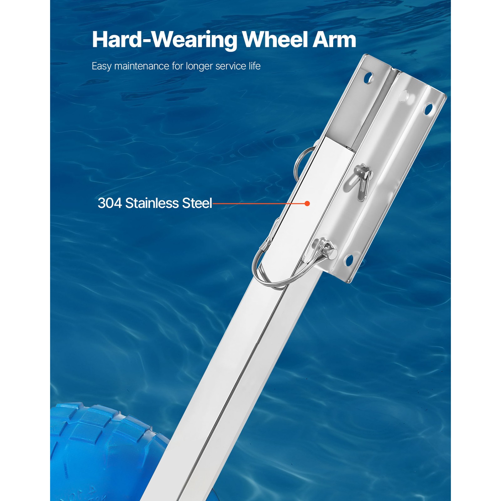 Uimoso 300 lbs Boat Launch Wheels, 10″ Stainless Steel Transom Wheels with Tires