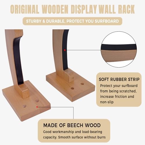 Surfboard Wall Mount Wooden Surf Board Wall Racks for Storage and Display Your