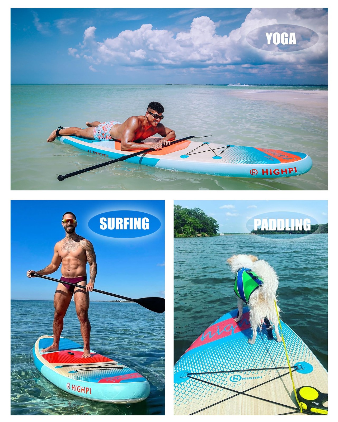 11ft Inflatable Stand Up Paddle Board for Youth and Adults – Wide Sup with Pr…